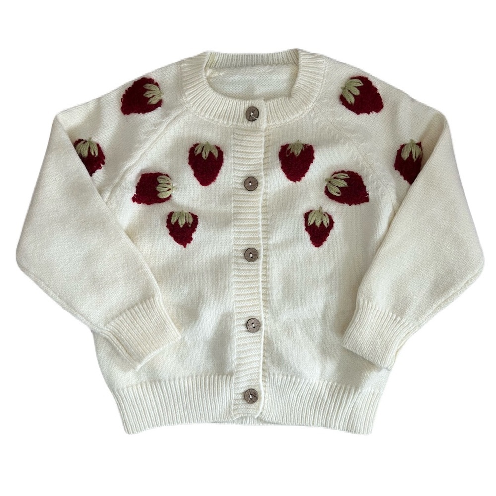 Strawberry Patterned Kids Cardigan